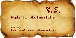 Nyúli Skolasztika névjegykártya